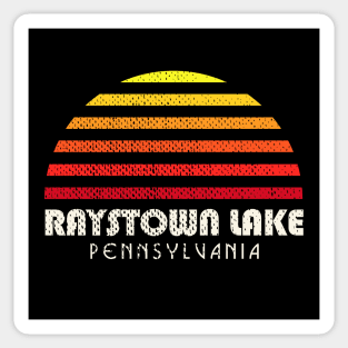 Raystown Lake Pennsylvania Camping Retro Sunset Sticker